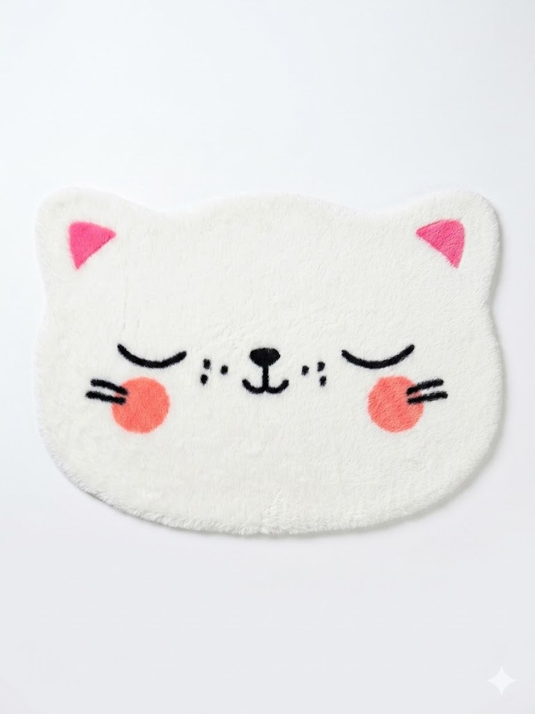 Covoraș Decorativ "Happy Cat" – Super Pufos și Absorbant, 55 x 70 cm