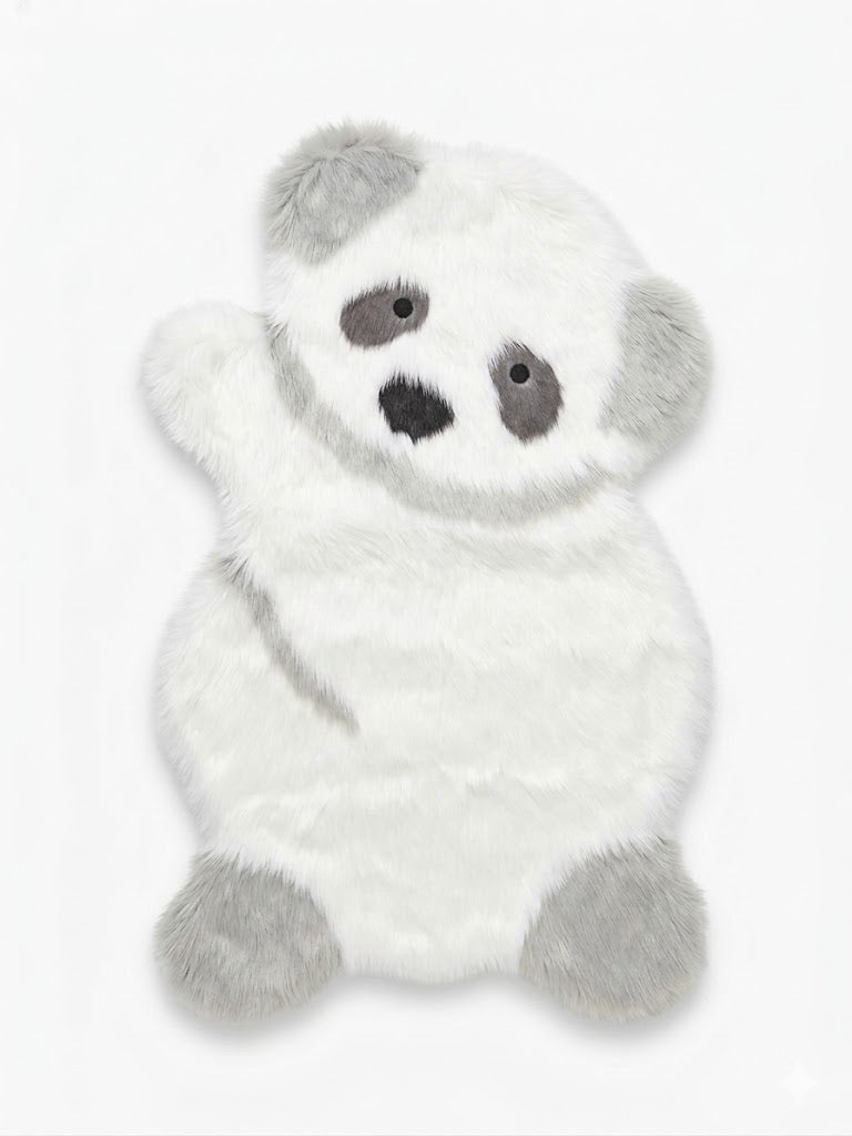 Covoraș Decorativ "Panda Hug" – Ultra-Pufoș, Textură de Blană Artificială, 60 x 90 cm