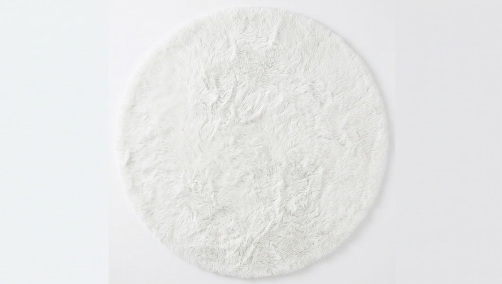 Covor Rotund Apal Carpet, Colecția Soft Dream - Heaven, 160x160 cm, Culoare Ivory, Fir Dens de 39 mm cu Suport de Bumbac