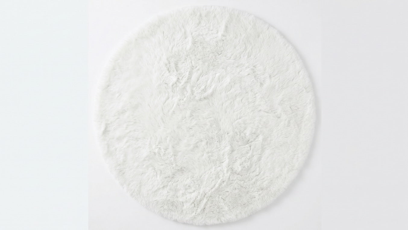 Covor Rotund Apal Carpet, Colecția Soft Dream - Heaven, 160x160 cm, Culoare Ivory, Fir Dens de 39 mm cu Suport de Bumbac