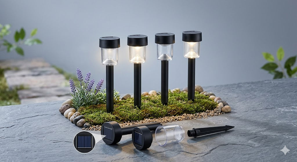 Set 6 Lămpi Solare LED Premium pentru Grădină – Iluminat Exterior Eco-Friendly cu Efect de Stea