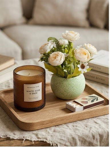 Aranjament Floral Artificial Premium în Ghiveci Ceramic Verde Pastel – Bujori și Flori de Câmp