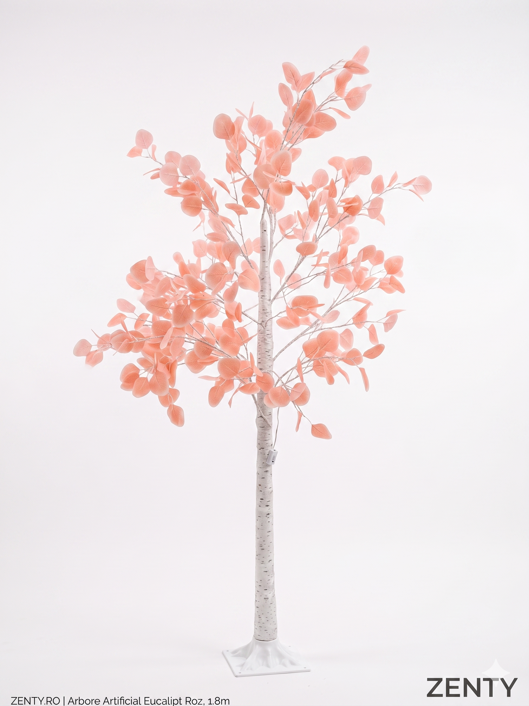 Copac Decorativ Cu LED-uri, 1.8m – Design Modern cu Frunze Roz, Alimentare USB, Decor Luminos