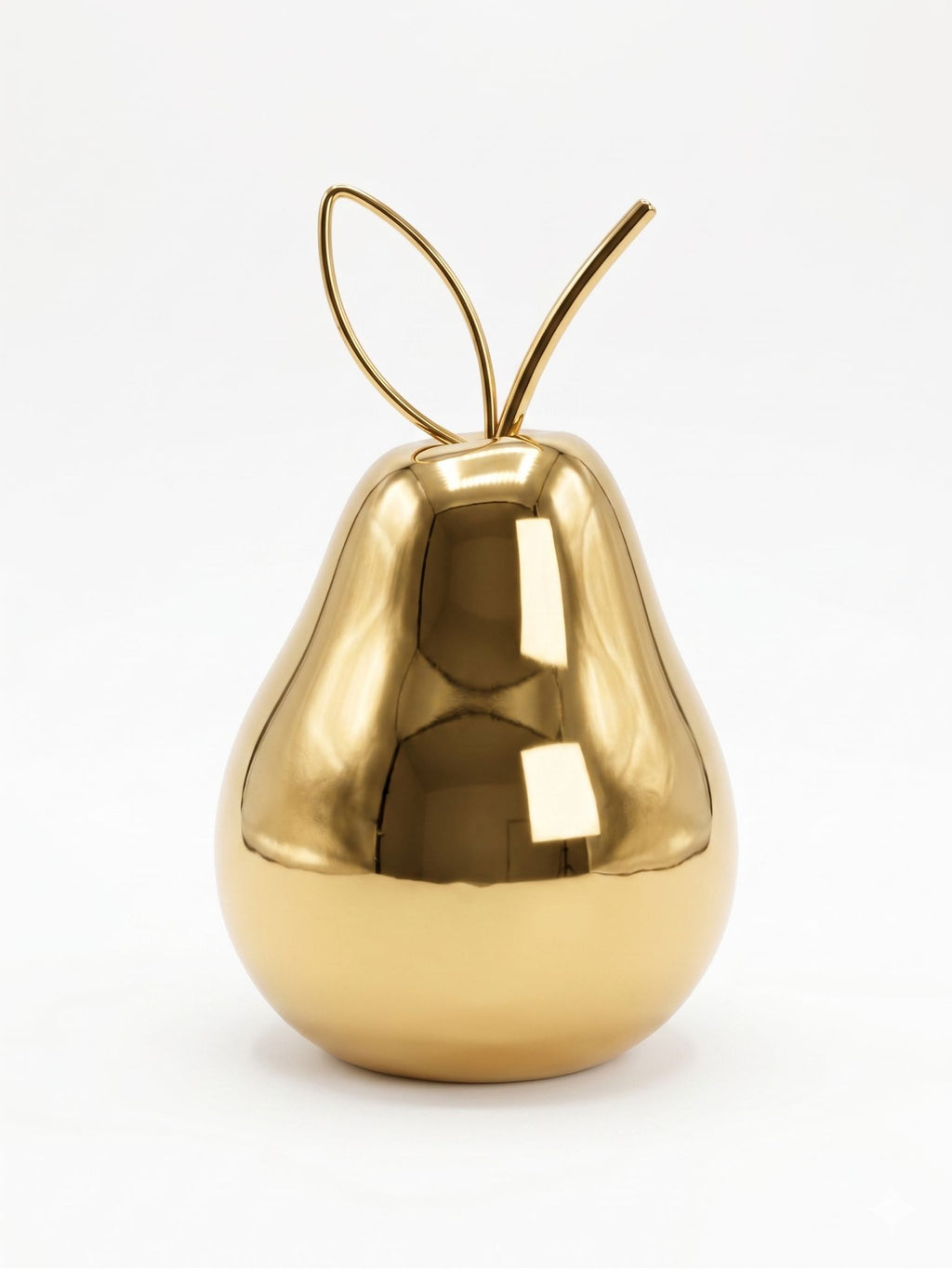 Pară Decorativă Aurie din Ceramică cu Finisaj Lucios – Accent Modern și Elegant pentru Casă