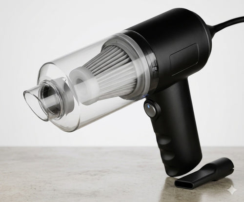 Aspirator Portabil 3 în 1 Zenty – Mini Aspirator Auto Fără Fir, Suflantă de Aer și Pompă de Vid, Încărcare USB, Putere Mare de Aspirație