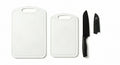 Set 2 Tocătoare de Bucătărie Zenty, Plastic Igienic, cu Cuțit Ergonomic Inclus, Rezistente la Pete, Culoare Galben Vibrant