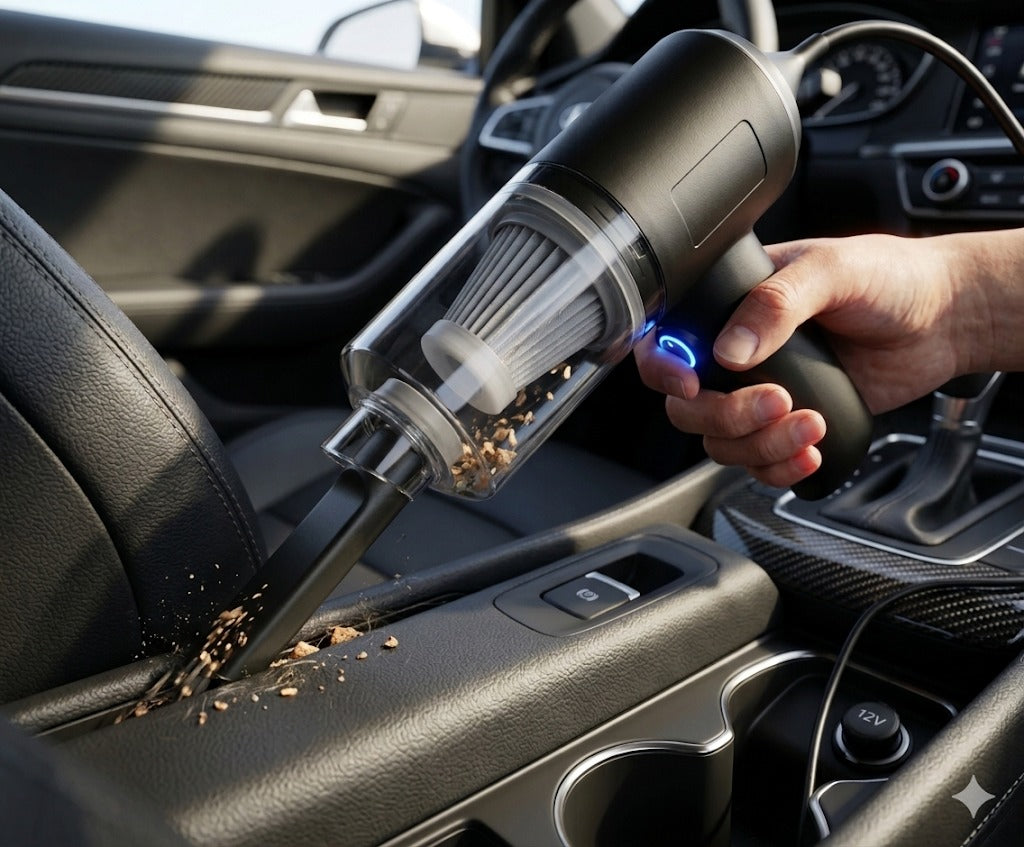 Aspirator Portabil 3 în 1 Zenty – Mini Aspirator Auto Fără Fir, Suflantă de Aer și Pompă de Vid, Încărcare USB, Putere Mare de Aspirație