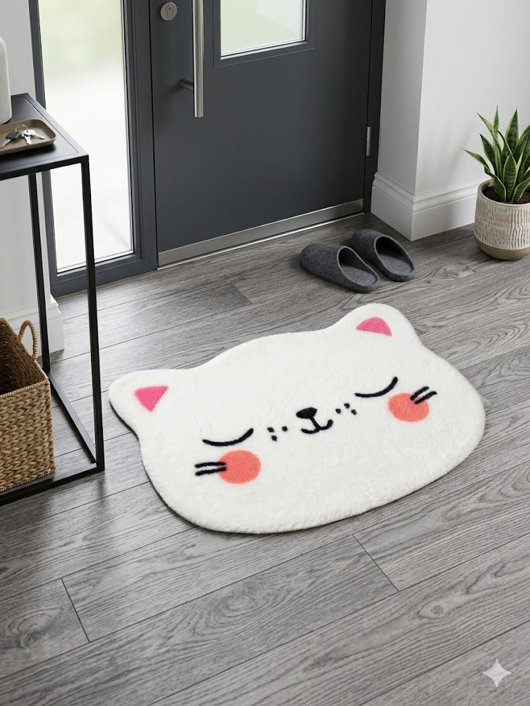 Covoraș Decorativ "Happy Cat" – Super Pufos și Absorbant, 55 x 70 cm