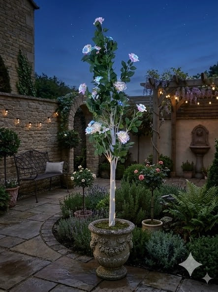 Pom Artificial Decorativ cu Trandafiri Irizați – "Holographic Dream Tree"
